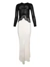 Christopher Esber Lace-trimmed Long-sleeve Dress In Multi