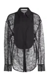 Christopher Esber Lace Tuxedo Shirt In Black