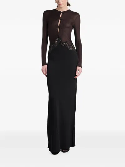 Christopher Esber Lace-trim Cut-out Maxi Dress In Black