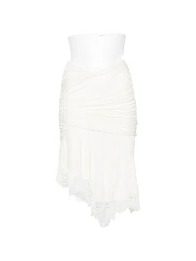 Christopher Esber Lace-trim Gathered Mini Skirt In White