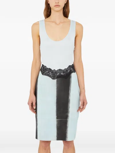 Christopher Esber Lace-trimmed Mini Dress In Blue
