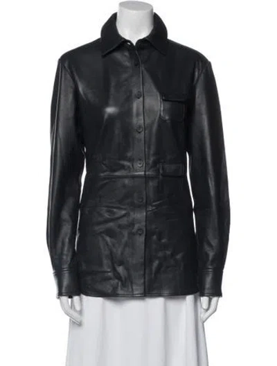 Pre-owned Christopher Esber Lambskin Utility Jacket In Blue