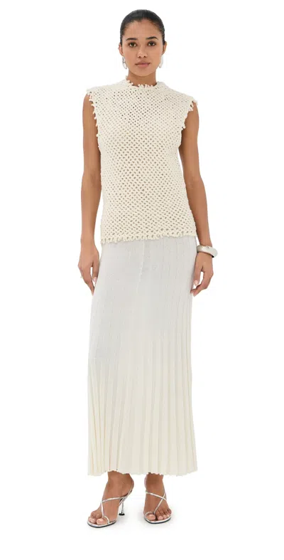 Christopher Esber Lattice Knit Tank Dress White