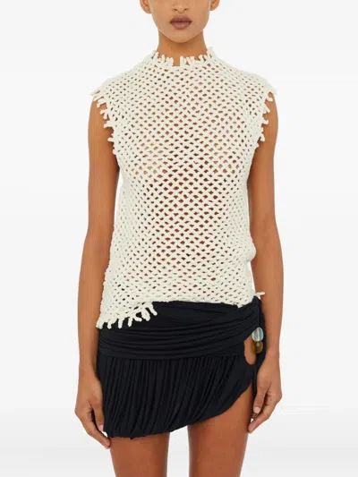 Christopher Esber Gestrickter Lattice Pullunder In White