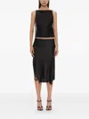 Christopher Esber Lattice Lace Silk Midi Skirt In Black