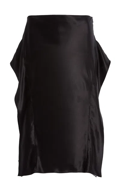 Christopher Esber Lattice Lace Silk Skirt In Black