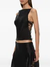 Christopher Esber Lattice Lace Silk Top In Black
