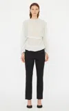 Christopher Esber Latticed Lace-wool Shrug Top In Light Blue