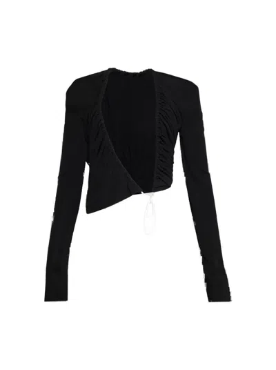 Christopher Esber Lavalliere Draped Jersey Top Black