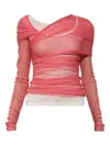 Christopher Esber Layered Tulle Top In Pink