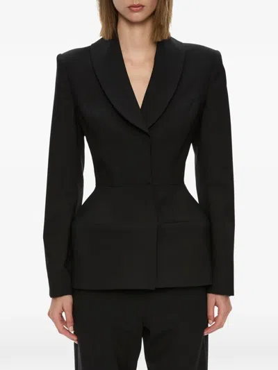 Christopher Esber Lea Peplum-waist Blazer In Black