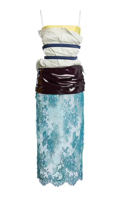 Christopher Esber Leadon Impasto Splice Midi Dress In Multi