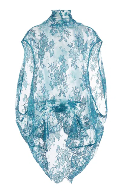 Christopher Esber Leadon Lace Mini Dress In Blue