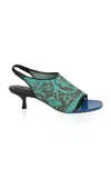 Christopher Esber Leandra Lasercut Calf Hair Heel In Blue