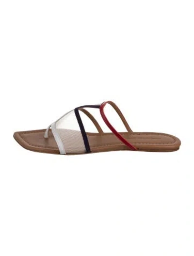 Pre-owned Christopher Esber Leather Colorblock Pattern Sandals In Brown