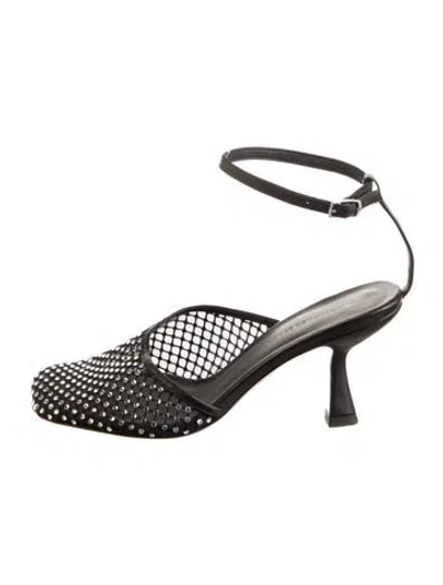 Pre-owned Christopher Esber Leather Crystal Embellishments D'orsay Pumps In Black