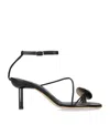 Christopher Esber Leather Doma Stoned Heeled Sandals 70 In Black