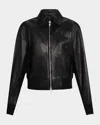 Christopher Esber Leather Flight Bomber In Black
