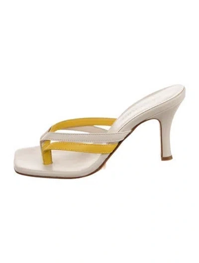 Pre-owned Christopher Esber Leather Flip Flops In Neutrals