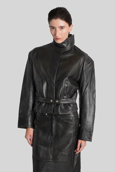 Christopher Esber Leather Jacket In Black Leather