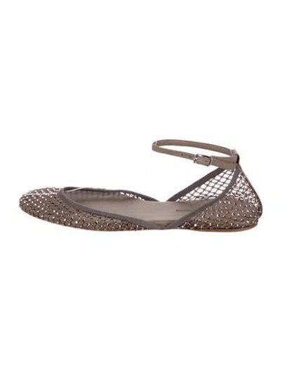 Pre-owned Christopher Esber Leather Patterned Ballet Flats In Grey