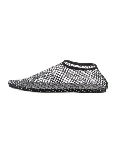 Pre-owned Christopher Esber Leather Patterned Flats In Black