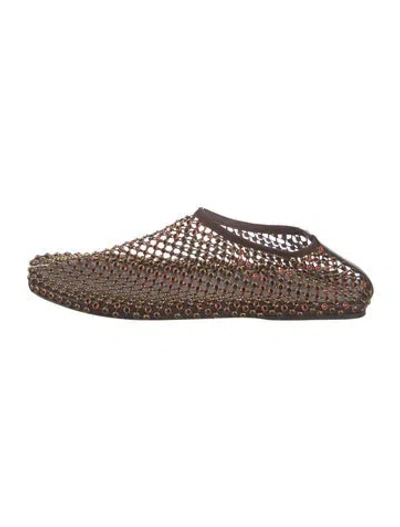 Pre-owned Christopher Esber Leather Polka Dot Print Mules In Brown