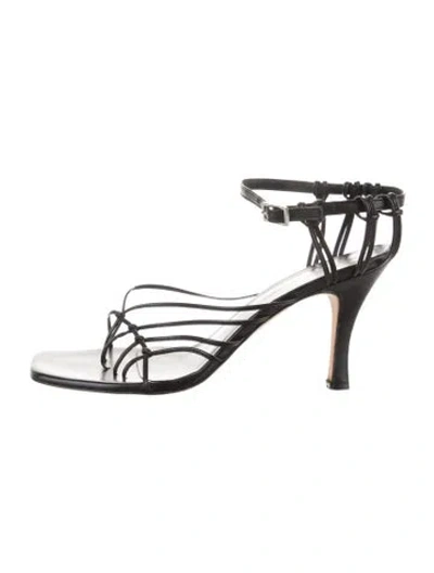 Pre-owned Christopher Esber Leather Sandals In Black