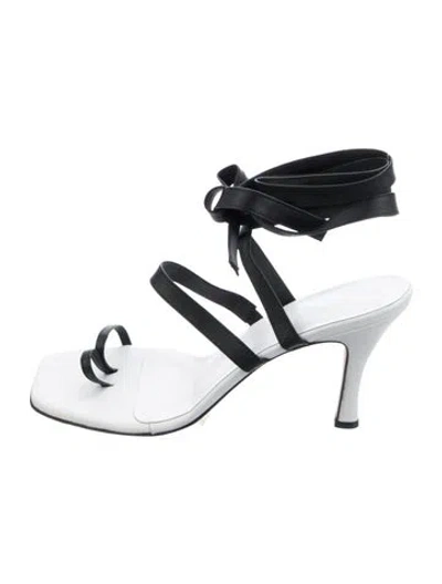 Pre-owned Christopher Esber Leather Sandals In Black/white