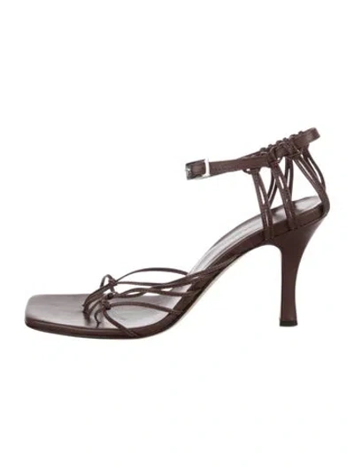 Pre-owned Christopher Esber Leather Sandals In Brown