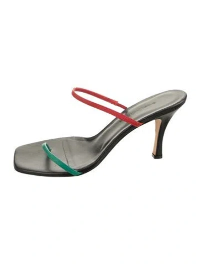 Pre-owned Christopher Esber Leather Sandals In Metallic/silver