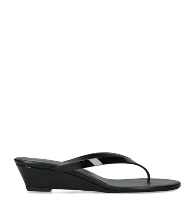 Christopher Esber Leather Scala Wedge Sandals 45 In Black