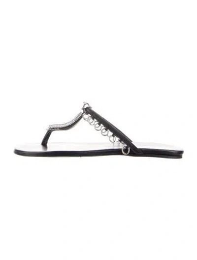Pre-owned Christopher Esber Leather T-strap Sandals In Blue