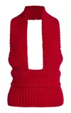 Christopher Esber Lennox Wool Knit Top In Red