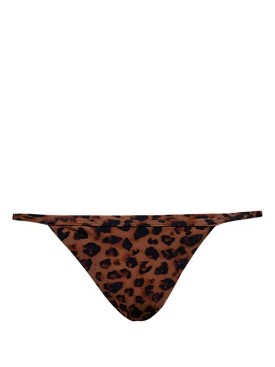Christopher Esber Bikinihöschen Mit Leoparden-print In Brown