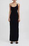 Christopher Esber Levitate Asymmetric Knit Maxi Dress In Black