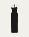 Christopher Esber Float One Shoulder Maxi Dress In Black