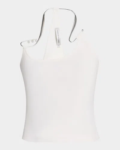 Christopher Esber Levitate Necklace Knit Tank Top In White