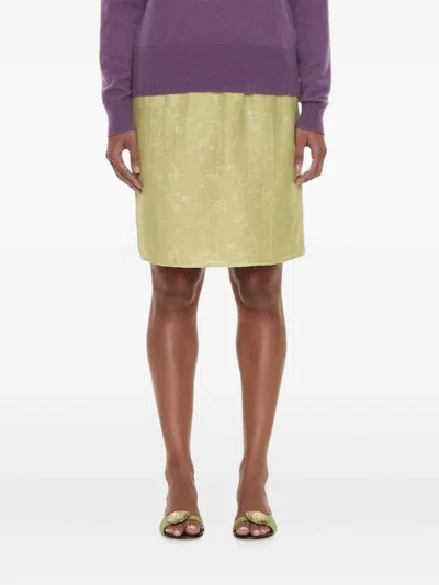 Christopher Esber Light Leak Jacquard Midi Skirt In Yellow