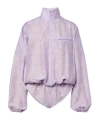 Christopher Esber Light Leak Jacquard Romper In Purple