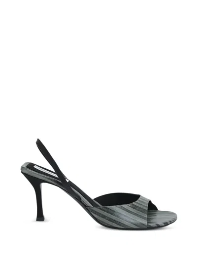 Christopher Esber Lila Stripe-print Slingback Pumps In Gray