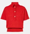 Christopher Esber Linen And Silk-blend Polo Shirt In Red