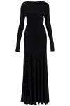 Christopher Esber Long Black Viscose Maxi Dress With Copper And Stone Decoration In Black