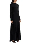 Christopher Esber Long Black Viscose Maxi Dress With Copper And Stone Decoration In Black