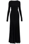 Christopher Esber Long Black Viscose Maxi Dress With Copper And Stone Decoration In Black