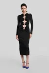 Christopher Esber Orbit Cut-out Midi Dress In Black Polyester In Black