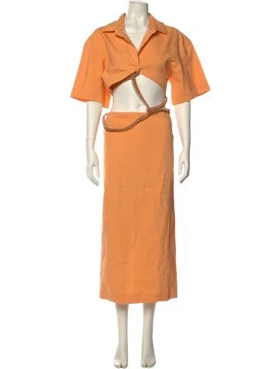 Pre-owned Christopher Esber Long Dress In Orange
