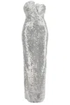 Christopher Esber Opaline Sequin Strapless Gown In White
