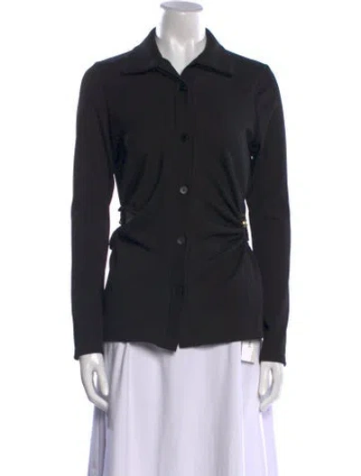 Pre-owned Christopher Esber Long Sleeve Button-up Top In Black