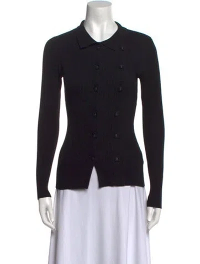 Pre-owned Christopher Esber Long Sleeve Button-up Top In Black